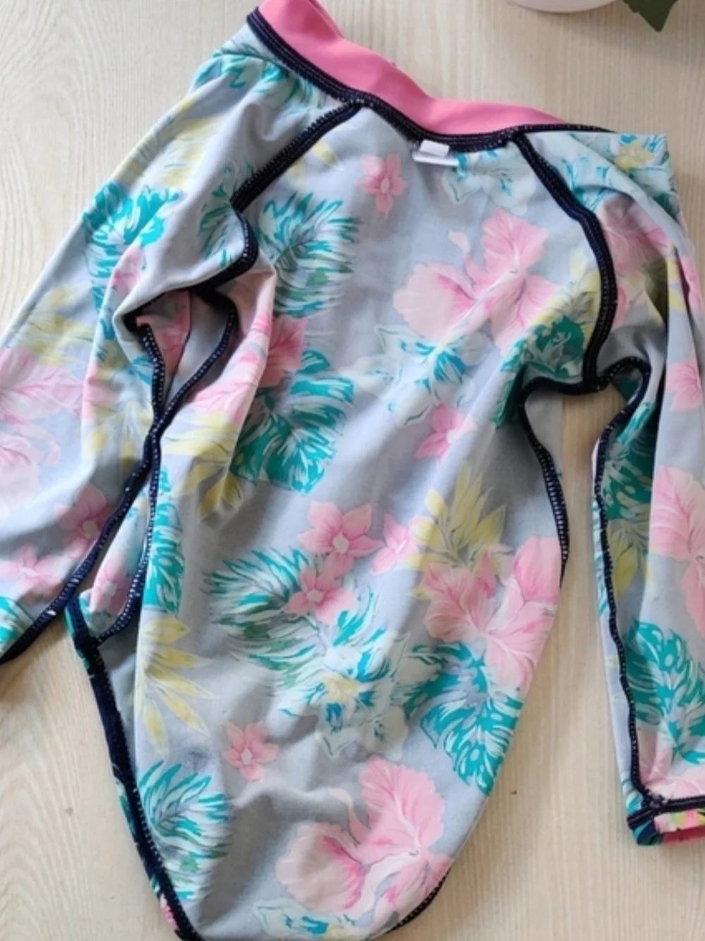 Little Girl One Piece Long Sleeve Bikini Bottom Floral Rash Guard Size 3💰
